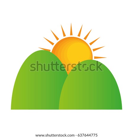 sun and mountains icon