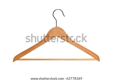 wood hanger isolated over white background