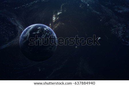 Beauty of Earth planet in endless darkness of space. Elements of this image furnished by NASA