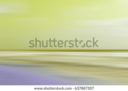 Beach view with motion blur effect. Image has a fantasy color effect. Wallpaper with copy space.