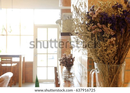Dry flowers in coffee shop