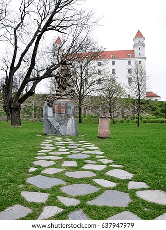 Castle and park, the city of Bratislava, Slovakia, Europe
