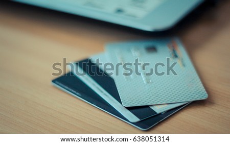 credit cards / soft focus picture / Vintage concept