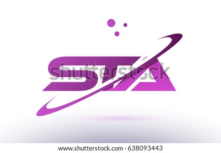 sta s t a  alphabet letter logo combination purple pink creative text dots company vector icon design template Royalty-Free Stock Photo #638093443