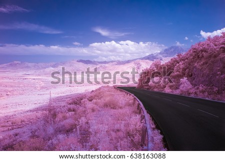 Infrared photography of mountains in Corsica