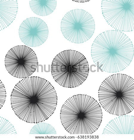Seamless dandelion pattern. Vector repeating texture.