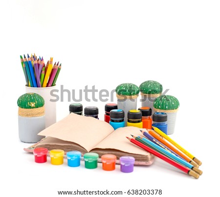 School office. Materials for creativity