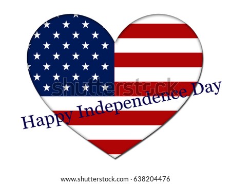 Flag of United States of America Heart - Happy Independence Day