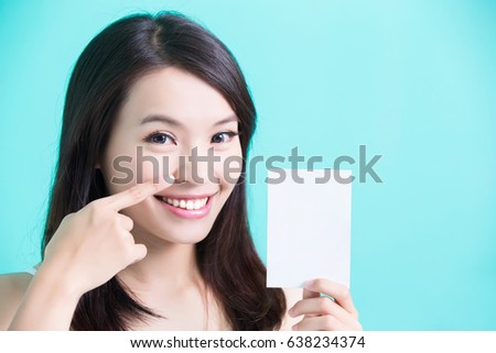 beauty skincare woman take picture and show her nose
