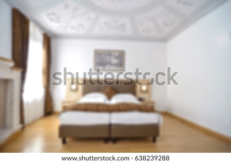 Picture blurred for background abstract and can be illustration luxury modern hotel room