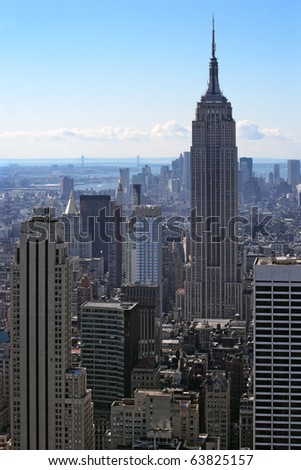 Photo of New York city and the Empire State Building.