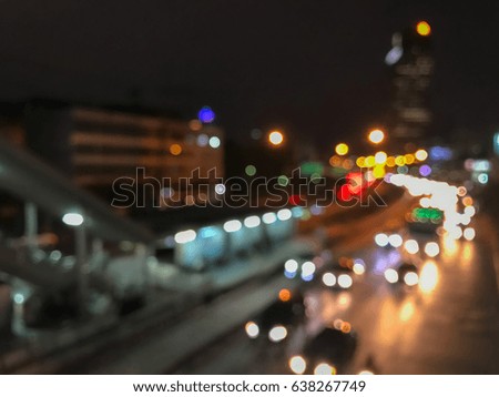 blur of traffic in the city at night background