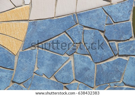 Background of mosaic color many items 
