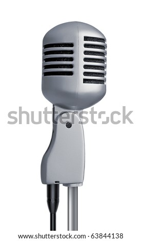 Retro microphone isolate on white background