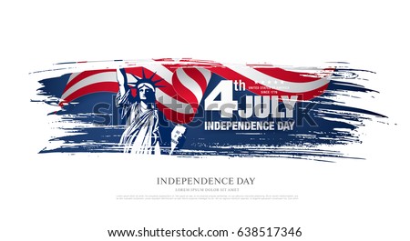 Fourth of July Independence Day, brush stroke background