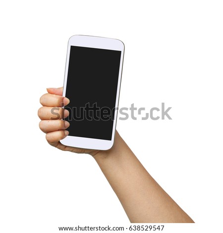 hand hold and touch a cell phone