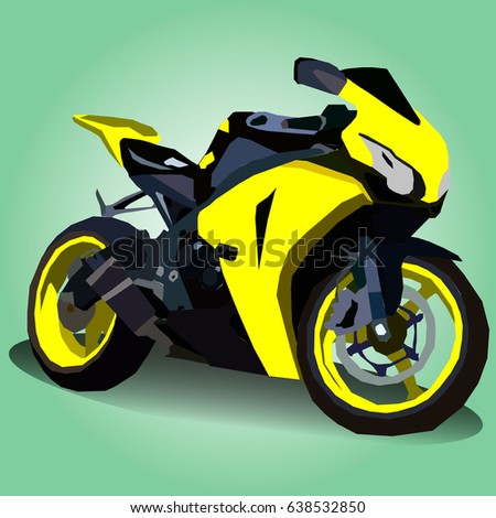 Vector illustration with new design of yellow motorbike.