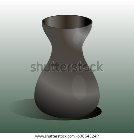 Vector illustration of black frosted vase.