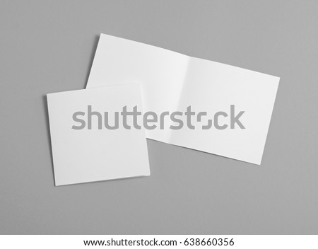 Identity design, corporate templates, company style, set of booklets, blank white folding paper flyer Royalty-Free Stock Photo #638660356