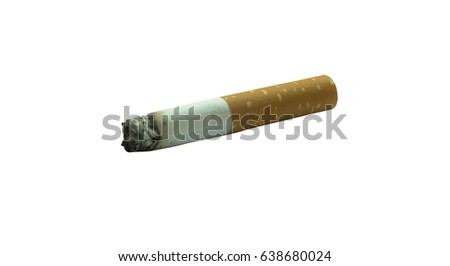 Close up cigarette isolated.