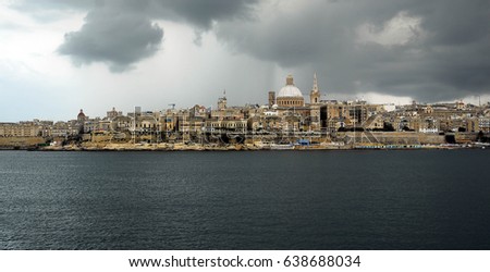 Dark clouds over La Valletta,Malta.2010.