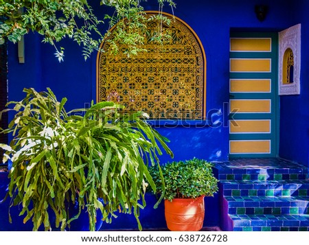 Jardin Majorelle in Marrakech  Royalty-Free Stock Photo #638726728