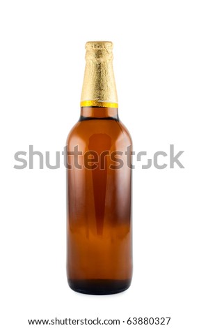 Beer bottle  isolated white background. Clipping path.