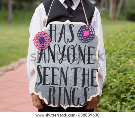 Ring Bearer Sign Royalty-Free Stock Photo #638839630
