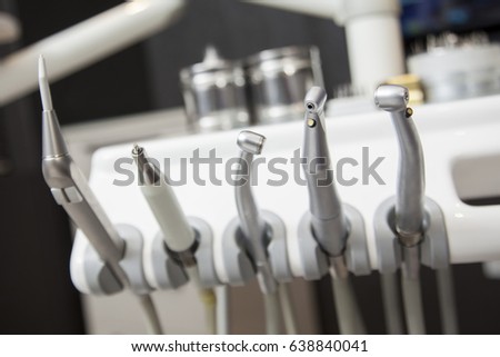 Dental drills and instruments Royalty-Free Stock Photo #638840041
