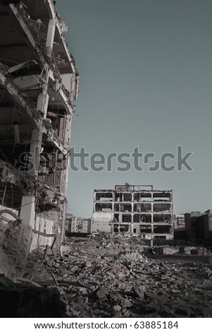 Ruins of buildings Royalty-Free Stock Photo #63885184