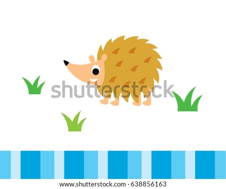 cute hedgehog in spring vector