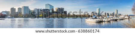 Cityscape of Boston, Back Bay and Charles River, located in Boston, Massachusetts, USA.