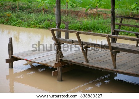 little hut in a fish pond,nong bua lamphu,thailand