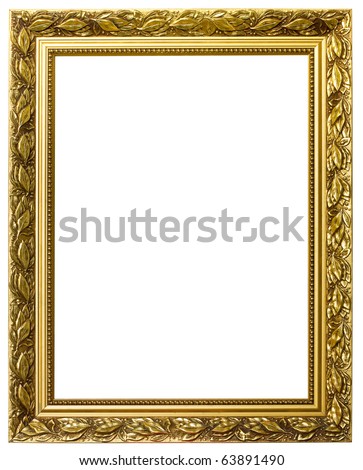 gold picture frame. isolated on white