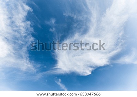 blue sky with white cloud background close up view