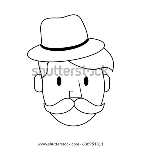 hipster man character icon image 