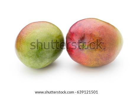 Mango fruit isolated on white background .