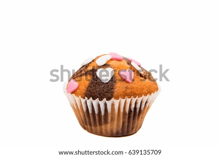 Small muffins on a white background