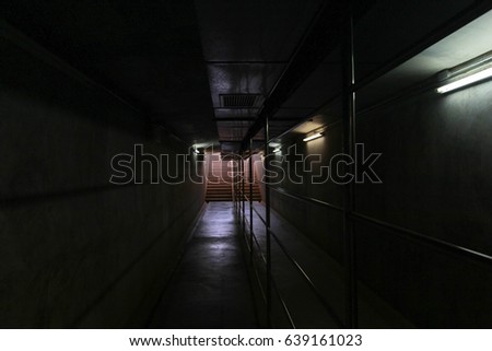 Walk in the dark tunnel