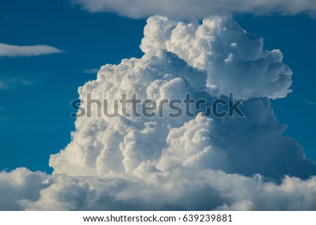 Beautiful white clouds in the blue sky 