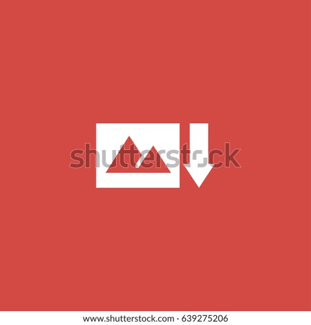 mountain icon. sign design. red background