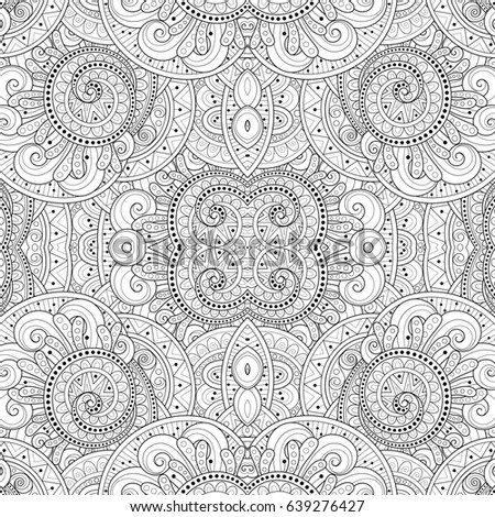 Seamless Abstract Black and White Tribal Pattern. Hand Drawn Ethnic Texture, Flight of Imagination