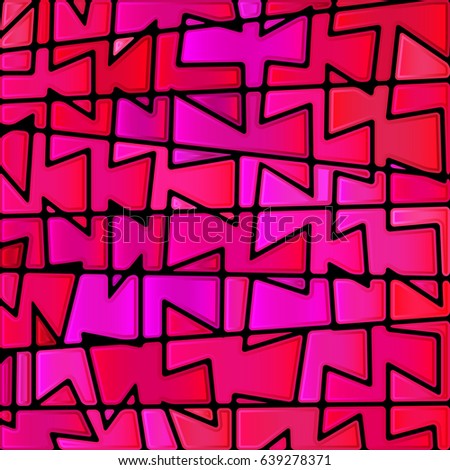 abstract vector stained-glass mosaic background - red and purple