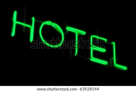 Neon sign of a small hotel