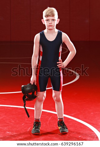 Youth wrestler. Full length