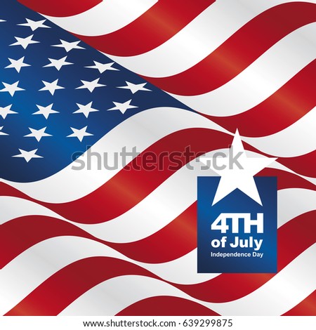 Independence Day 4th of July USA flag greeting card