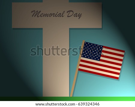 Cross and Flag - Memorial Day
