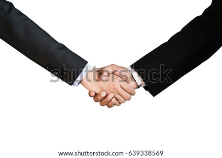 Join hands to agree on business contract And White backdrop