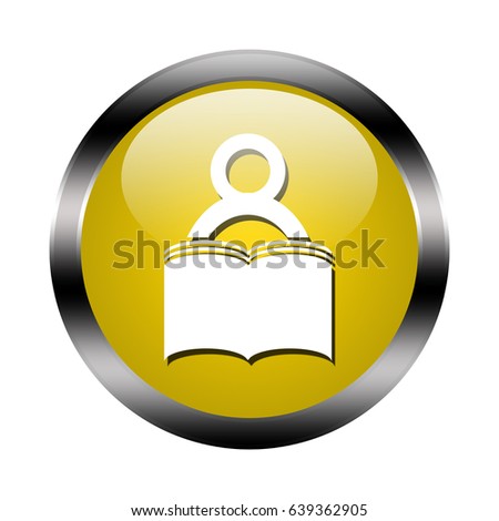 Book button isolated, 3d illustration