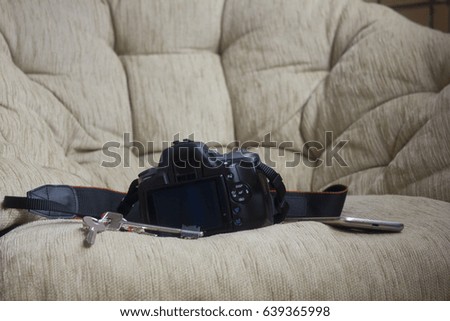 the camera is in the chair